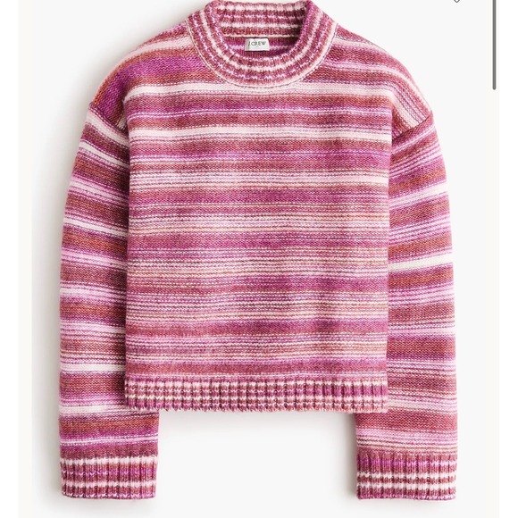 J.Crew Sweaters - J.Crew Space-Dyed Mockneck Sweater Burgundy Quartz Striped CN689 XXL Womens